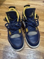 Nike Air Jordan 4 Retro Dunk From Above 2016 Navy Premium Leather Size 10Gumsole