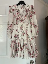 Zimmermann Floral Print Linen Fitted Dress Size small