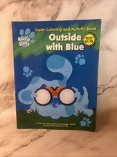Rare 2000 Blues Clues Super coloring & activity book Outside w/ Blue • nostalgia