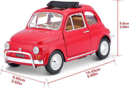 B - Fiat 500L (1968) - Modellino Realistico Auto in Scala 1:21, Licenza Ufficial - Foto 7 di 12