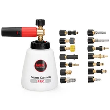 Car Washer Compatible Varies Adapters 1.2L Big Mouth Anti-Leak Bottle Foam Gun