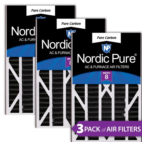 Air Bear Cub 16x25x3 Replacement Carbon Odor Reduction Merv 8 Air Filters 3 Pack - Picture 1 of 7