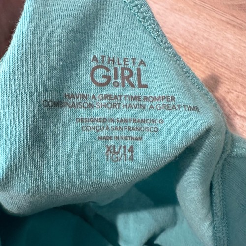 Athleta Girl Havin' A Great Time Romper Grotto Blue XL 14 - Picture 3 of 8