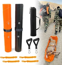 2-Pack Deer Drag Sled - Heavy-Duty 600D PVC Tear-Resistant Hunting Mats, Portabl