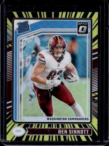 2024 Donruss Optic Ben Sinnott Electricity Rated Rookie #38/75 Commanders