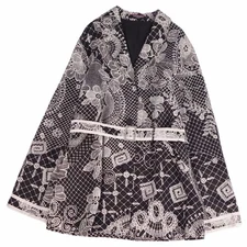 Leonard SPORT Jacket Belted Floral Padded Silk Outerwear Womens 11r Used MOLO-0