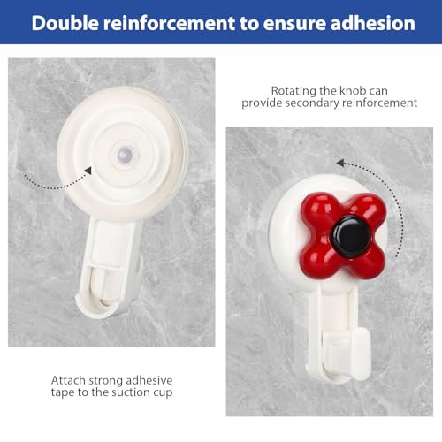 Suction Cup Hooks,Reusable Suction Shower Hook Waterproof Powerful Vacuum - Picture 3 of 8