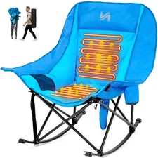 SUNYRISY Oversized Folding Rocking Camping Chairs Padded Recliner Rocker Chair