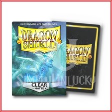 Clear 100 Matte Dragon Shield Sleeves Standard Size  for MTG Pokemon DBS UA DGM