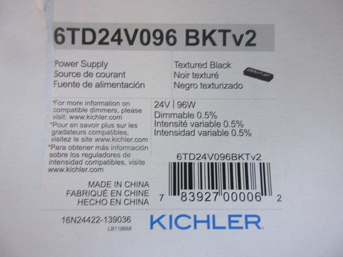 Kichler Textured Black 6TD 24V 96W Direct Wire Dimmable Power Supply Transformer - Picture 4 of 7