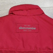 Abercrombie Kids Jacket Red Down Filled Zip Button Puffer Vest Size XL