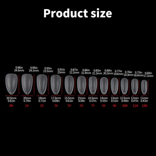 Gradient Press On Nail French Tip Almond False Nail Glues on Nail for Womens - Bild 8 von 8