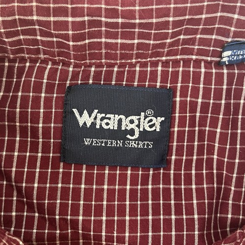Wrangler Western Shirt Long Sleeve Pearl Snap Mens 3XT Red Plaid - Picture 4 of 8