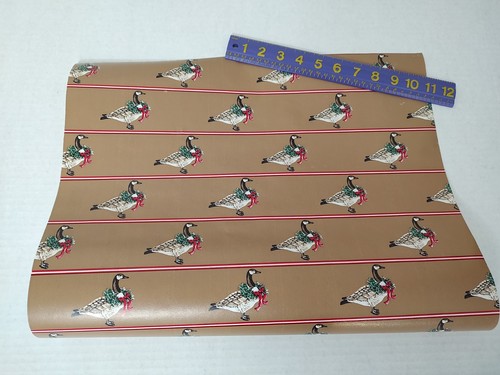Vintage 80er Gans/Kranz Weihnachten Geschenkpapier Rolle 18" Länge beschichtet gebraucht - Bild 5 von 8