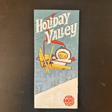 1960s Holiday Valley Skiing Guide Mountains Ski Winter  Vintage Travel Brochure