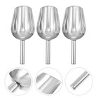 3pcs Ice Scoops Stainless Steel Long Handle Ice Cube Kitchen Utility