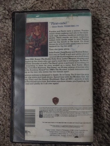 Carny (VHS, 1990) - Picture 2 of 2