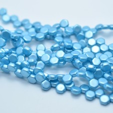Two Hole Honeycomb 30 Beads - Pastel Aqua - Czech Glass