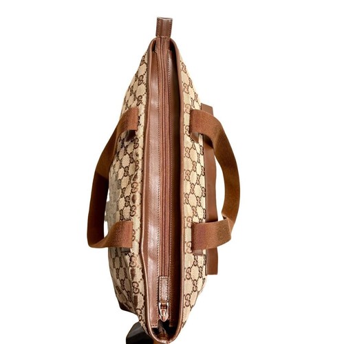 GUCCI Handbag Flower Logo Embossed GG Canvas Brown 0062103K Authentic - Bild 6 von 15