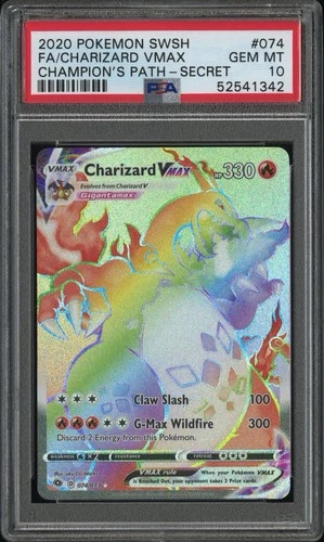 New ListingCharizard VMAX 74/73 Champion’s Path PSA 10 Gem Mint Rainbow (Secret Rare)