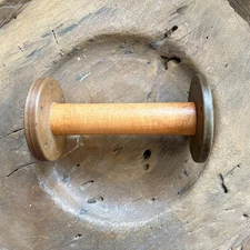 Vintage wooden spool 9 inches high 5-inch diameter cottagecore farmhouse decor