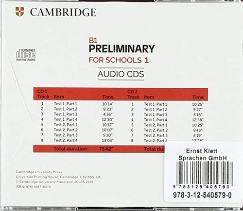 Cambridge English B1 Preliminary for Schools 1: Test Audio CDs for revised exam  - Bild 2 von 2