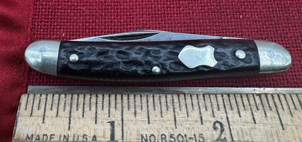Navaja de Bolsillo Vintage Carl Schlieper Ojo Alemán 3 Hojas Hueso Stockman Foto 3 de 4