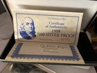 1998 4 oz. franklin proof silver bar washington mint