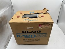 Rare Elmo K-120SM Dual 8mm  Super 8 Projector w/ Box Reels Manual Powers On