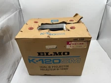 Rare Elmo K-120SM Dual 8mm & Super 8 Projector w/ Box Reels Manual Powers On