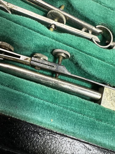 Vintage Oppleman Drafting Tools France Calipers Kit 979 /17 Pc Original Case - Picture 3 of 10