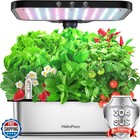 Stainless Steel Hydroponics Growing System kit Indoor Garden: 15 Pods Herb Ga
