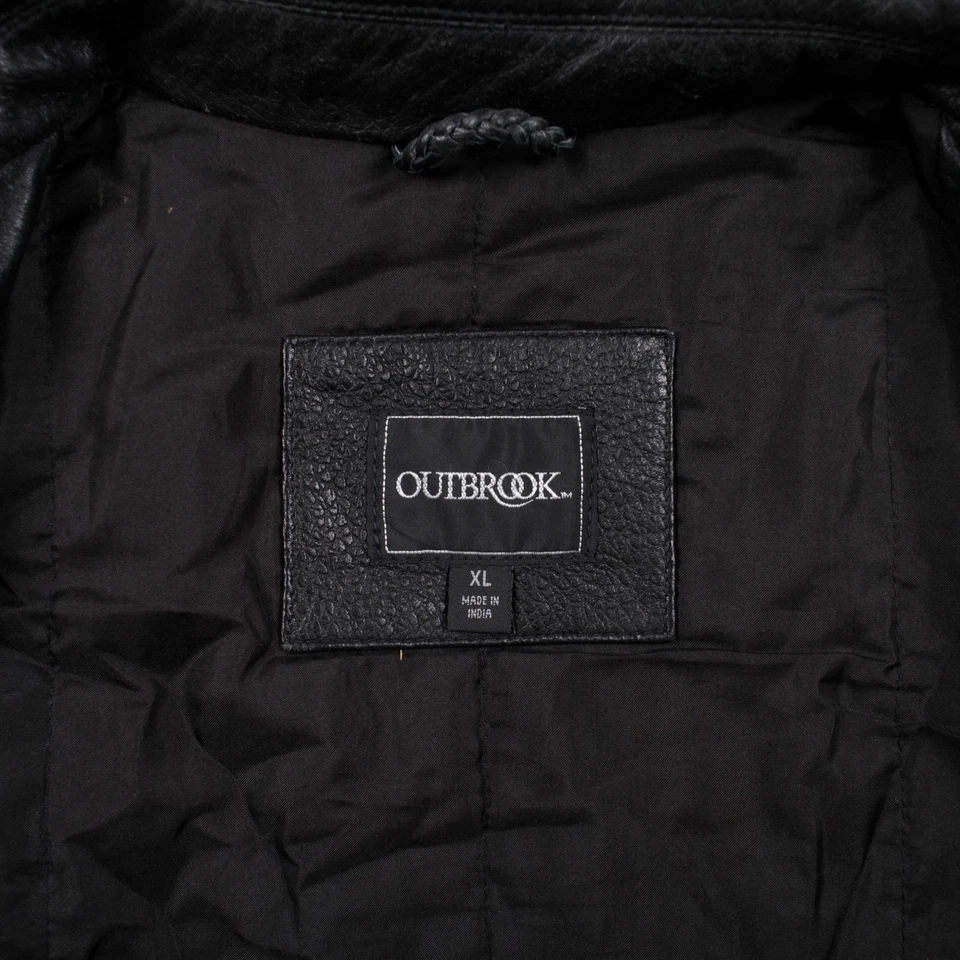 Chaqueta de cuero Outbrook XL negra vintage Foto 3 de 4