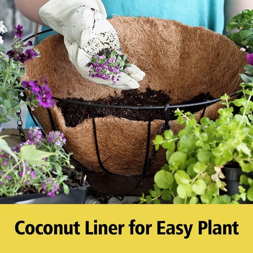 Coco Coir Liner for Plant Hanging Basket, 6 PCS 14 Inches Round Thick Coconut... - Picture 5 of 7