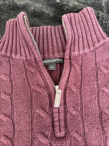 Pull homme taille L marron tricot câble marque Banana Republic - Photo 4/6