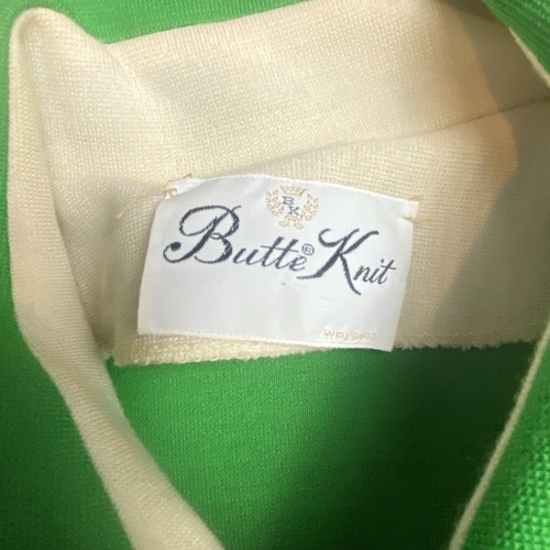 Vintage Butte Knit 1960s Bright Green Long Sleeve Jacket Mod Polyester - Picture 8 of 15