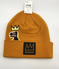 NWT Adult Basquiat Orange Dino King Beanie Winter Ski Hat