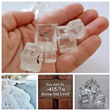 🧊 4 pcs Natural Pure Dead Sea Salt Cubes • Nature Miracle • Dead Sea Holy Land
