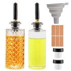 Glass Coffee Syrup Dispenser Bottles Set - 2 Pack, 5 OZ with Metal Pour Spout...