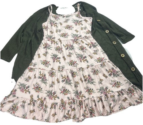 Beautees Big Girls Dress 2Pc Cardigan Dress Size 14 Spring Has Sprung Floral NWT - Picture 3 of 10