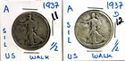 2 walking liberty half dollars