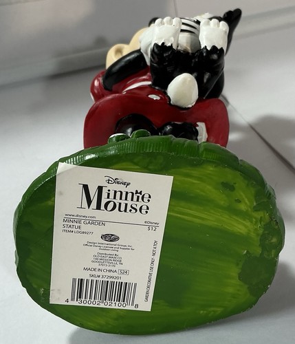 8" Disney Minnie Mouse Garden Statue Figure Holding Kitty Figaro Figure New! - Picture 8 of 8