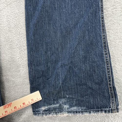 Pantalones de mezclilla 7 For All Mankind para mujer 32 azules bootcut desgastados hechos en EE. UU. - Imagen 10 de 17