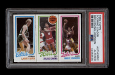 1980 Topps Larry Bird Julius Erving Magic Johnson RC Rookie 139 174 PSA Altered