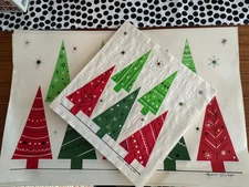 vintage '60s MCM Christmas Placemats and Napkins Set (6) Graphics - Scott Wilson