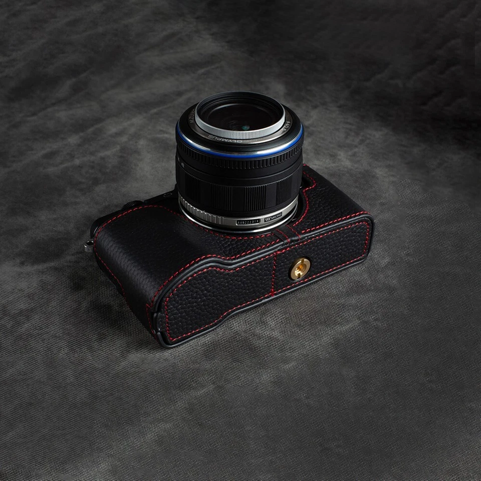 For Olympus E-P5 EP5 New Handmade Real Leather Half Camera Case Bag Cover - Image 3 of 4