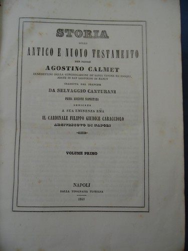 CALMET-STORIA ANTICO E NUOVO TESTAMENTO-DUE VOL-NAPOLI 1841-SPLENDIDE INCISIONI - Bild 3 von 12