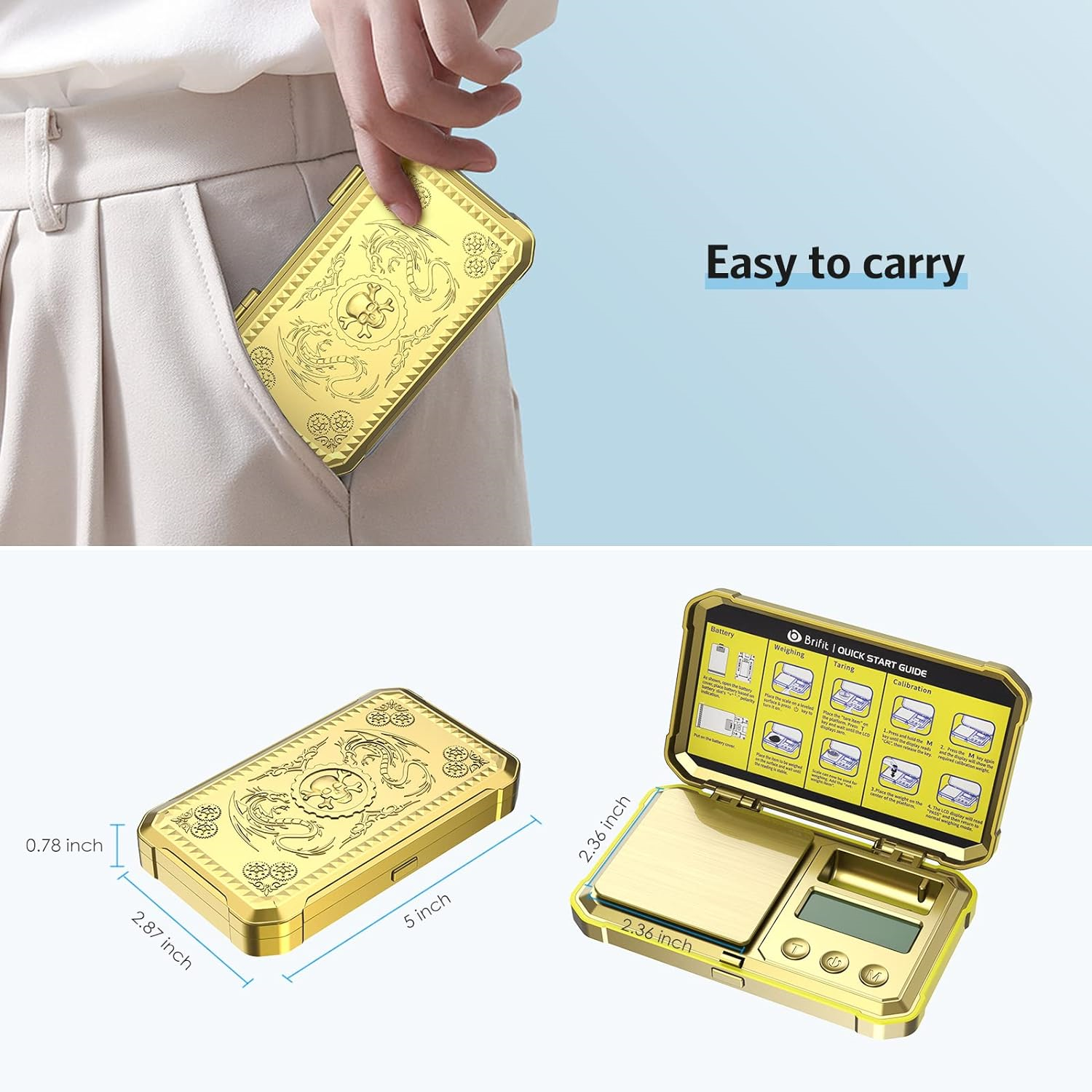 Brifit Digital Pocket Scale, 200g Mini Jewelry Scales, Portable Small
