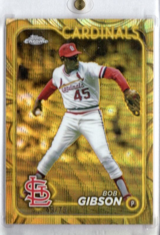 2024 TOPPS GILDED COLLECTION GOLD WAVE REFRACTOR BOB GIBSON #49/75