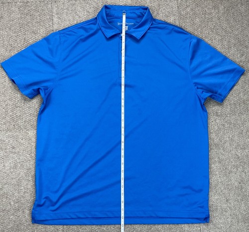 Polo uomo Hickey Freeman blu con bottoni manica corta taglia large - Foto 6 di 10